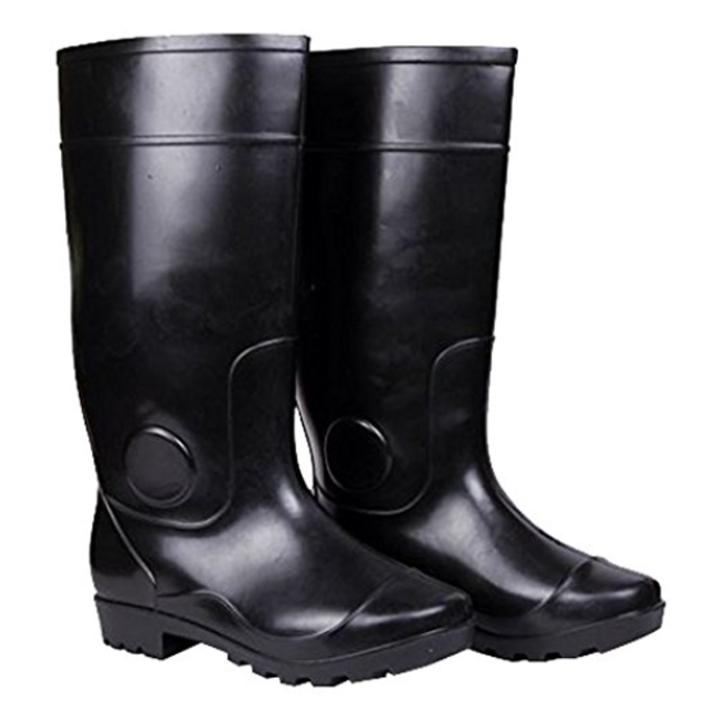 Hillson Century Plain Toe Black Gumboots, Size: 10