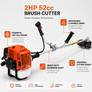 Asha Agri 2HP 52CC 2 Stroke Petrol Operated Side Pack Brush Cutter Machine with 80T, 2T Blade & Tap-n-Go Harvester Attachment, ABC-522-SP