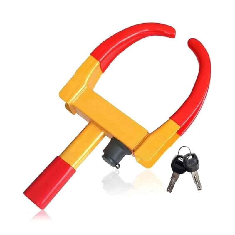 Kingsway Heavy Duty Anti Theft Adjustable Wheel Clamp Lock with Two Keys for Auto, Car, Truck & Bikes