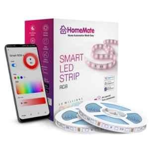 HomeMate 30W 10m Polycarbonate Wi-Fi RGB Smart LED Strip Kit with Amazon Alexa, Google Home & Siri, Built-in Mic Controller, HMRGBST10