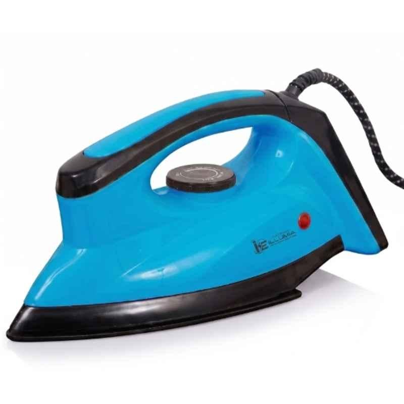 Illumia Electricals Aura 1000W Black & Blue Light Weight Dry Iron with Non-Stick Soleplate