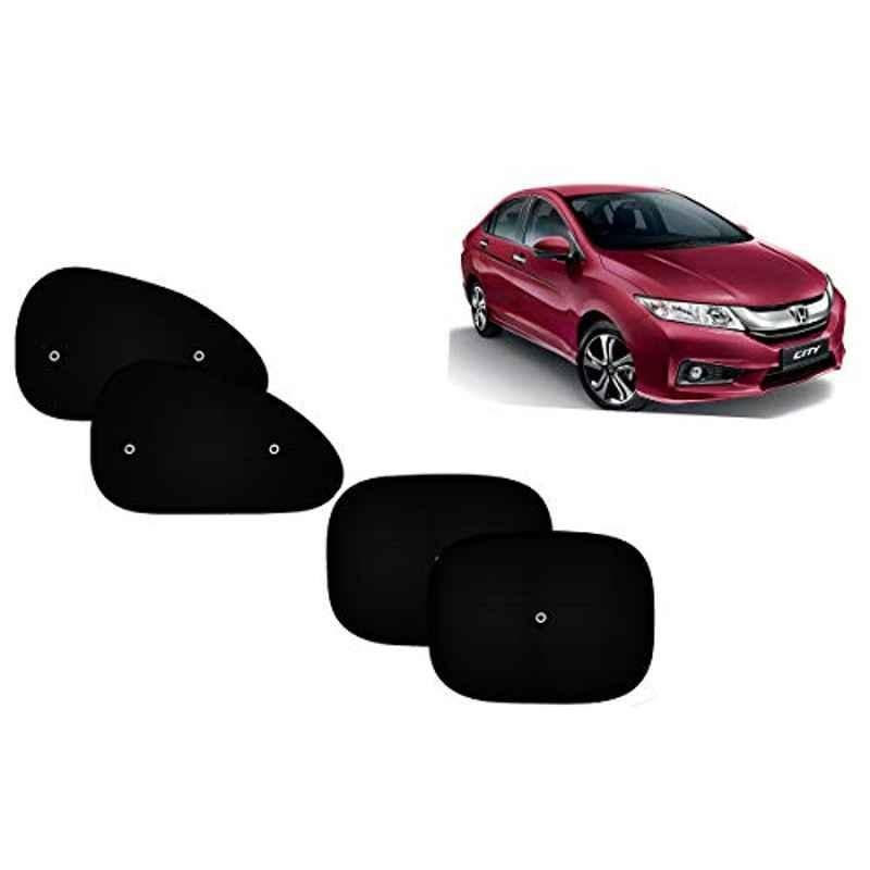 Auto Pearl 4 Pcs PVC & Mesh Black Window Side Sun Shade Set for Honda City i DTEC2016