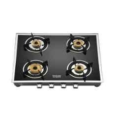 Hindware Vego 4B Glass Top Cooktop with 4 Brass Burner & Manual Ignition, CT 100179