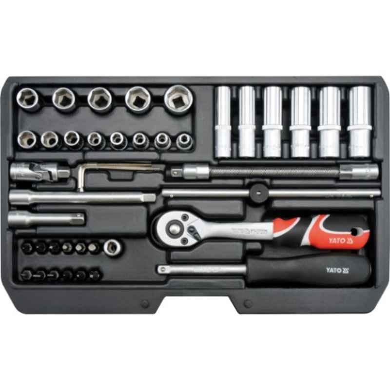 Yato 42 Pcs 1/4 inch Drive CrV 6140, CrV 6150 & CrV 50BV30 Tool Kit, YT-14481