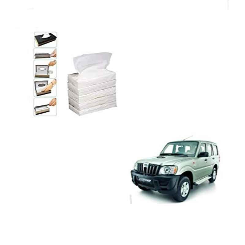 Kozdiko 100 Pulls Dispenser Box Refiller Tissue Paper with 200 Sheets for Mahindra Old Scorpio (Pack of 5)