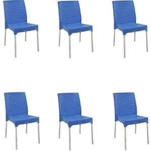 Italica Polypropylene Light Blue Plasteel Chair without Arm, 1206-6 (Pack of 6)