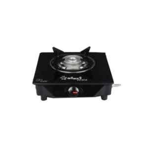 Sigri-Wala Surya Prime Cook 1 Burner Plain Toughened Glass Black Manual Gas Stove