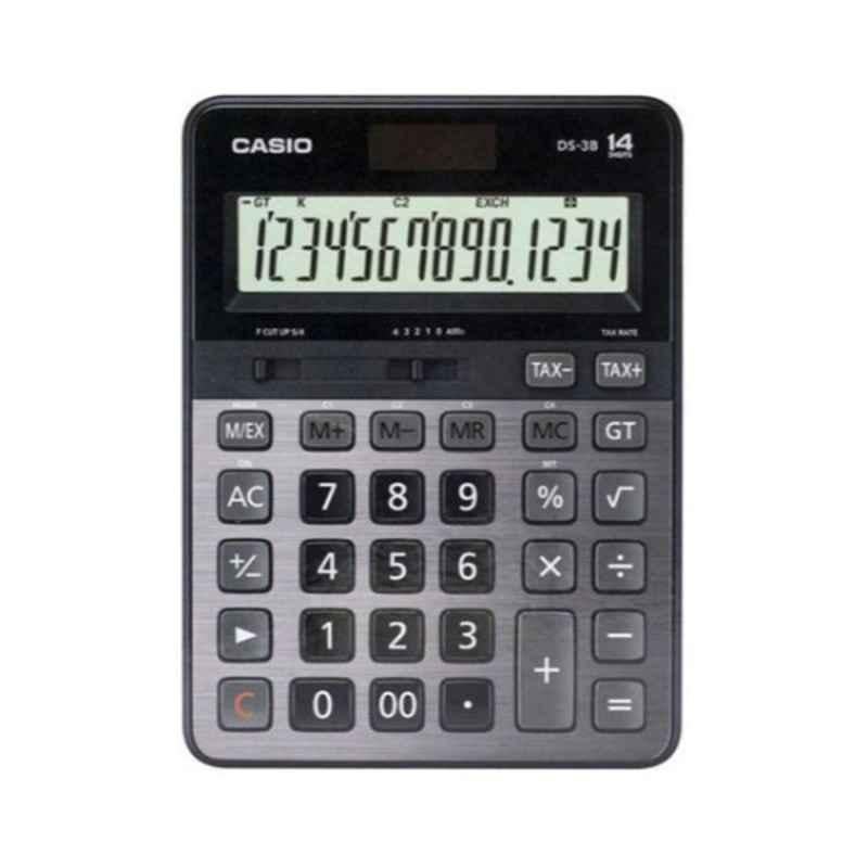 Casio DS-3B 189.5x140x40mm Plastic Black & Grey 14 Digit Calculator