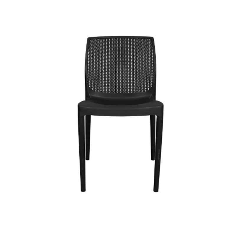 Diya Beeta Black Solid Back Plastic Chair without Arm
