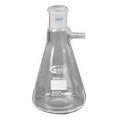 Glassco 1000ml White Printing Boro 3.3 Glass Buchner Plain Side Arm Flask with Ground Socket, 074.205.04A (Pack of 2)