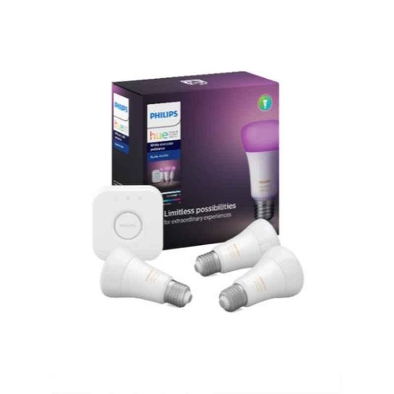 Philips White & Colour Ambiance Bluetooth LED Smart Bulb Starter Kit, 929002216817