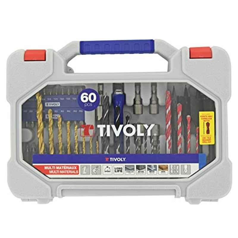 Tivoly 60 Pcs Mixed Drill & Bit Case Set, 11901170060