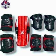 STYRKR Plastic & EVA Foam Red Protective Guard Kit Skate & Cycling Protection Set 7-in-1KIT-1041