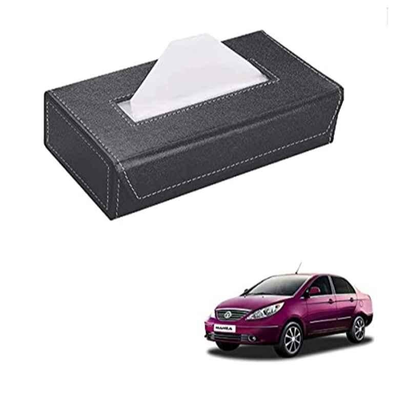 Kozdiko 100 Pulls PU Leather Grey Car Tissue Paper Box with 200 Sheets for Tata Manza