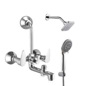 ZAP Phoenix 3 Pcs Brass Chrome Finish 3 in 1 Wall Mixer, Head Shower & Hand Shower Set