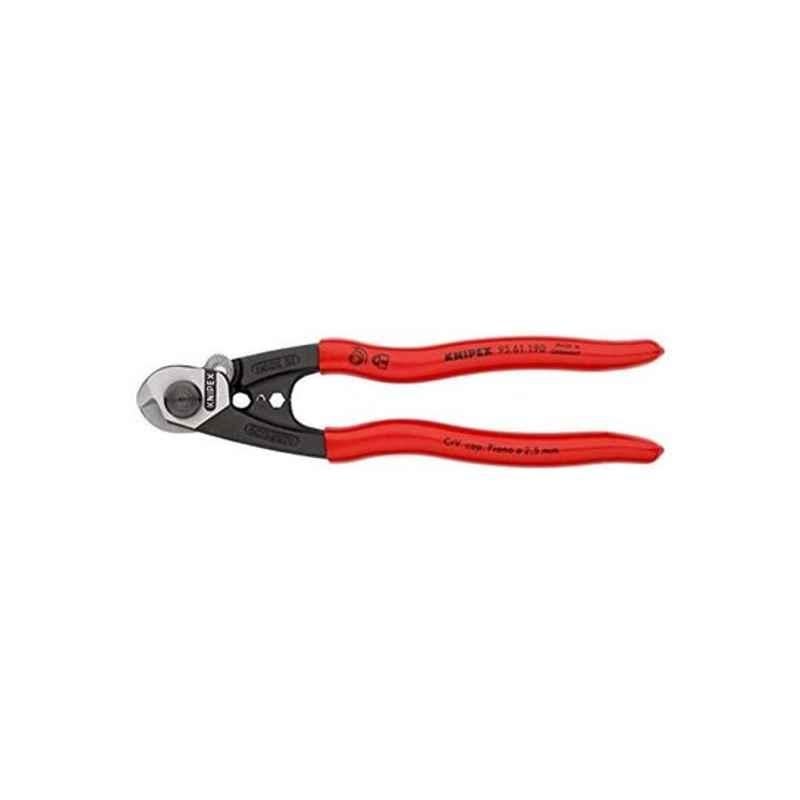 Knipex 190mm Plastic Red & Black Wire Rope Cutter, 9561190