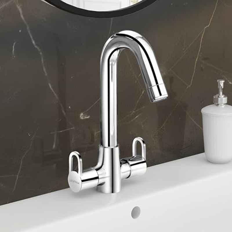 Plantex Mixer Tap for Bathroom/Wash Basin Tap Hot and Cold/Bathroom Accessories/Water Tap/Sink Tap for Wash Basin Flip, Chrome