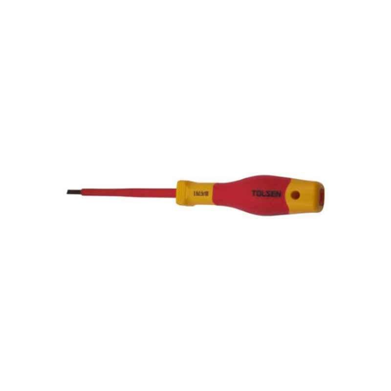 Tolsen 3.5x100mm Red Slotted Screwdriver, 30206