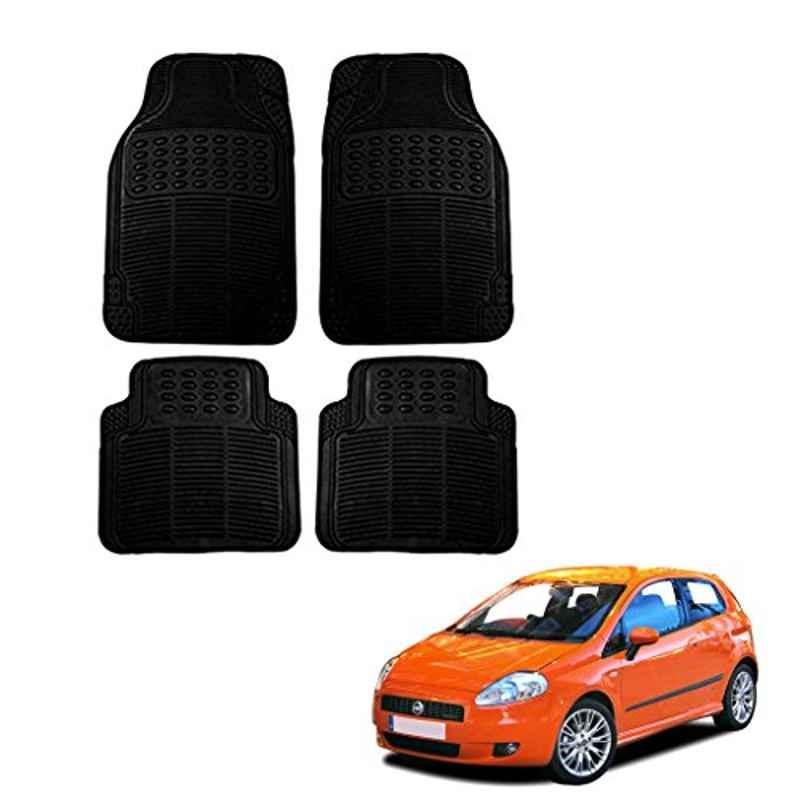 Kozdiko 4 Pcs Black Rubber Car Mat Set for Fiat Grand Punto