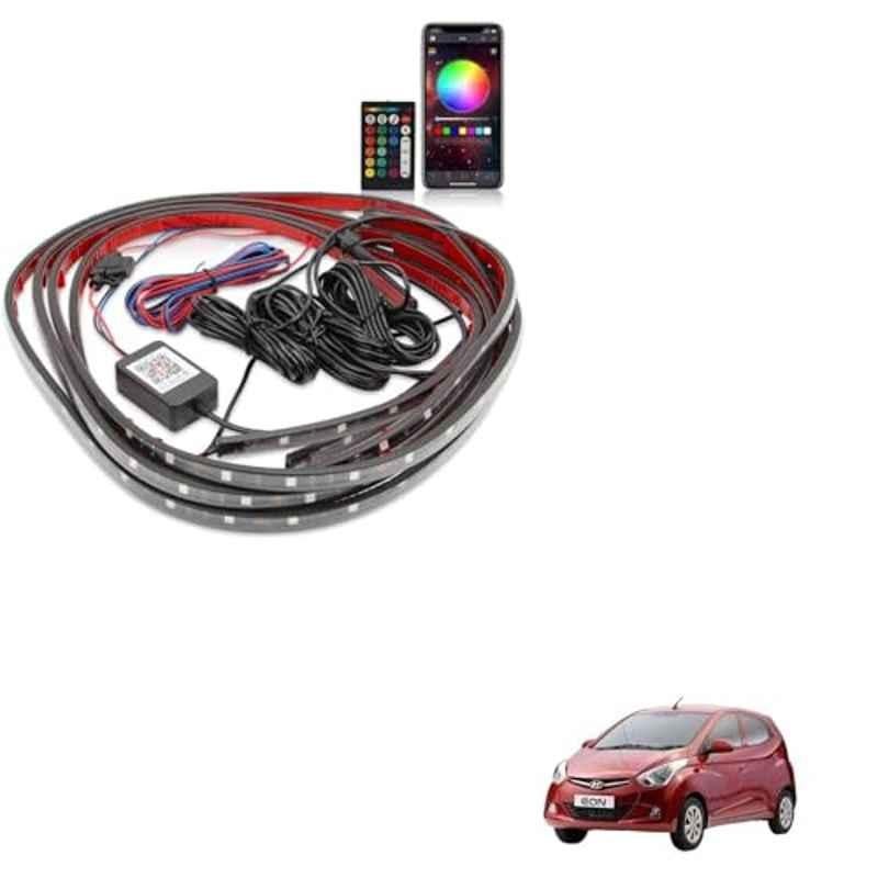 Kozdiko 12V Car Underbody Multicolor LED Strip Light Set with Wireless Remote for Hyundai Eon