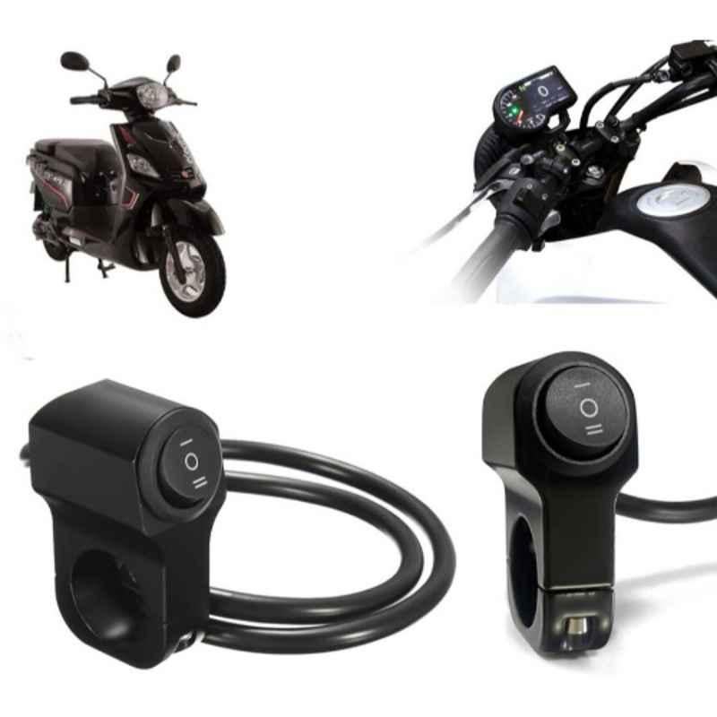 Auto Pearl 12V Aluminium Alloy Black Motorcycle Handlebar Headlight Switch for Electric NYX e5 BS6