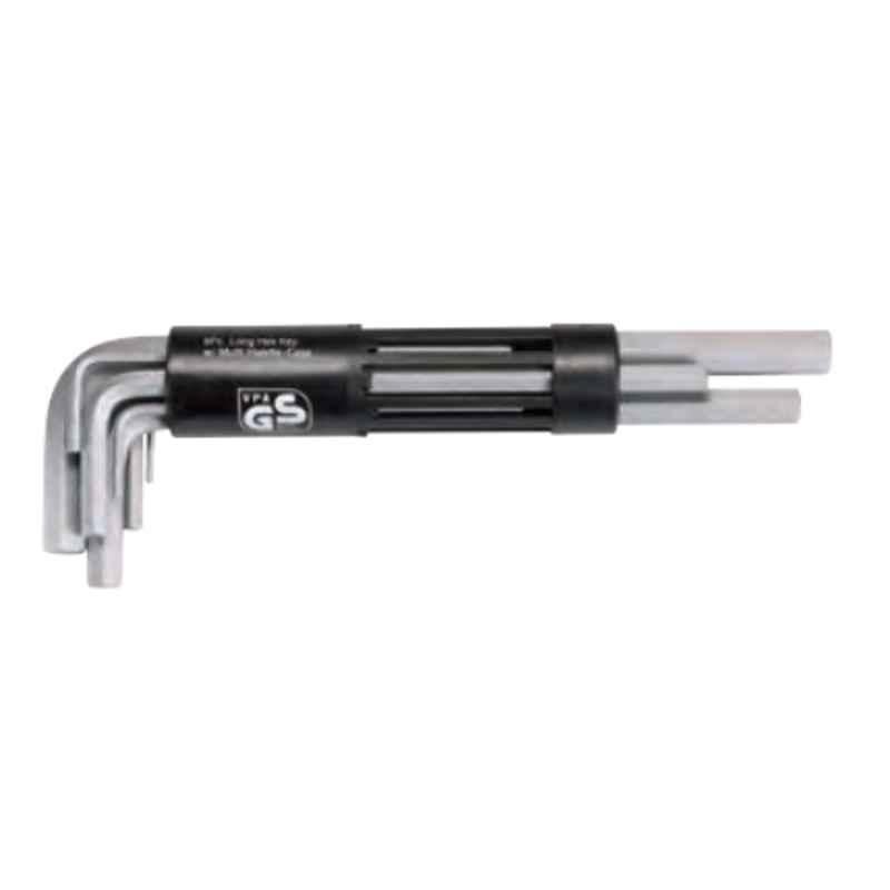 KS Tools 8 Pcs Steel Matt Chrome 3-in-1 Hexagon Key Wrench Set, 151.2070