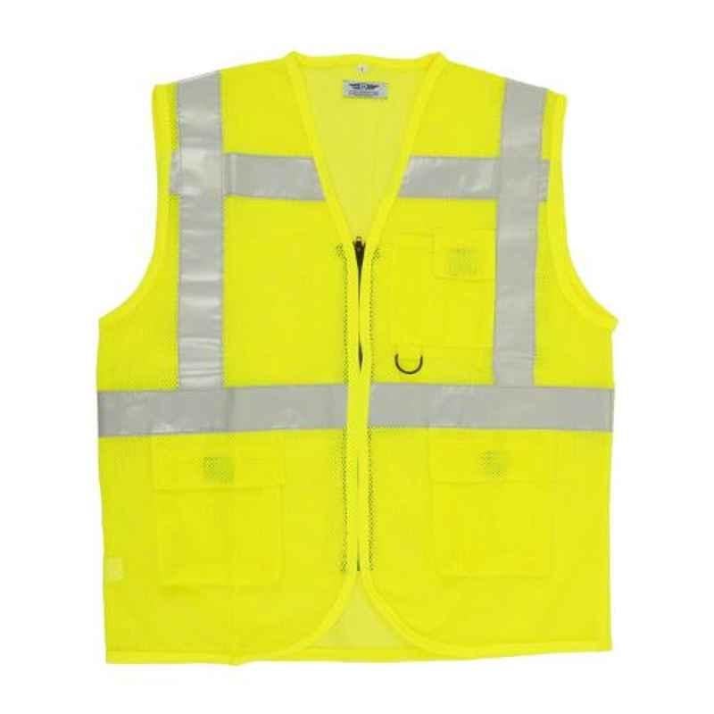 Club Twenty One Workwear Small Yellow Polyester Safety Jacket with 2 inch Reflective Extra Tape
