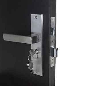 Handle Waala LB10003 8 inch 60mm Stainless Steel Silver Cylindrical Plate One Side Key Mortise Door Lock Set