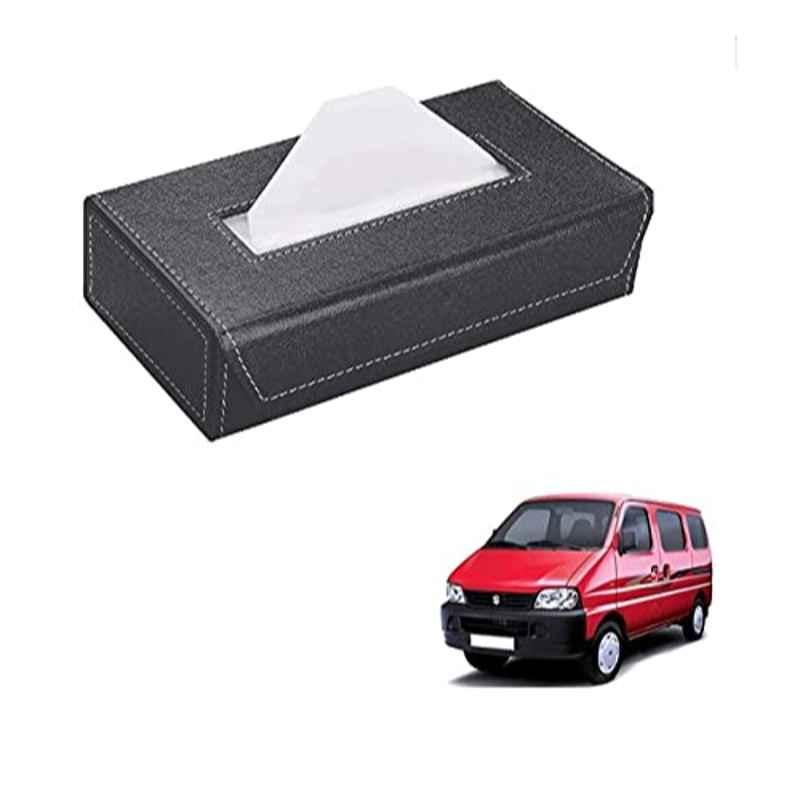 Kozdiko 100 Pulls PU Leather Grey Car Tissue Paper Box with 200 Sheets for Maruti Suzuki Eeco