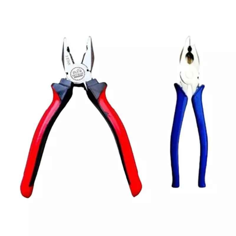 Sky Blue 8 inch Stainless Steel Lineman Plier, SBE408 (Pack of 2)