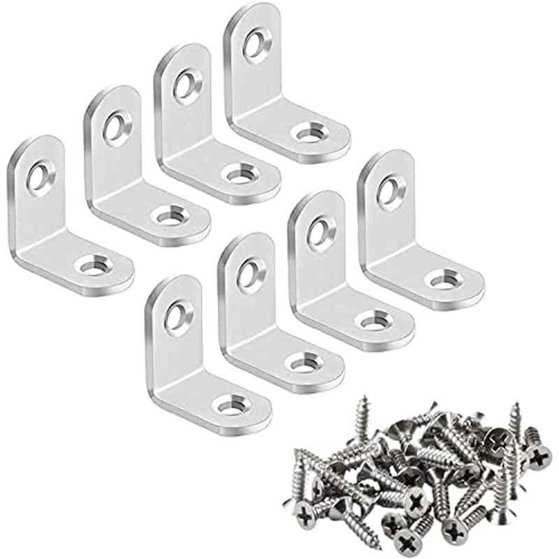 Rubik 25mm Stainless Steel Corner Brace L Shaped Bracket (Pack of 8)