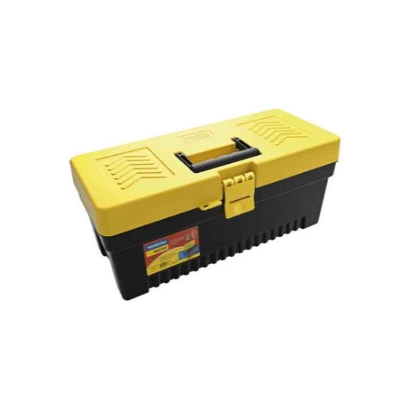 Tramontina 17 inch Plastic Yellow & Black Tool Box with Tray, 43804017