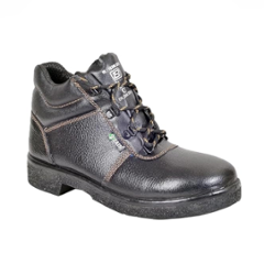 Zain Safety S1-SR HRO Jet NR/PU YL Genuine Leather Steel Toe Black Safety Shoes, Size: 8