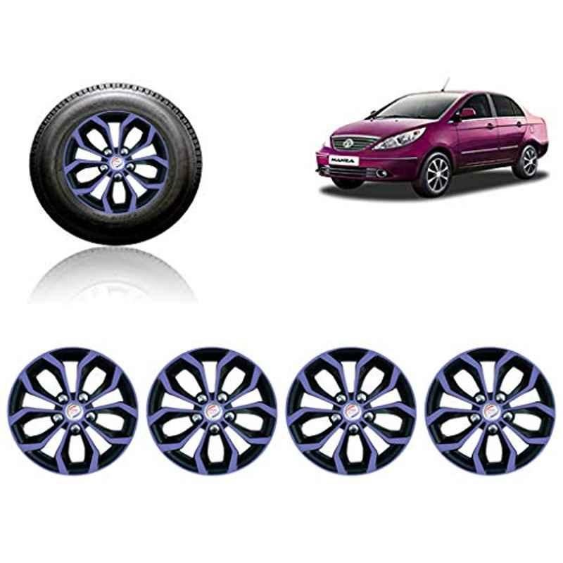 Auto Pearl 4 Pcs 15 inch ABS Violet & Black Car Wheel Cover Set for Tata Manza