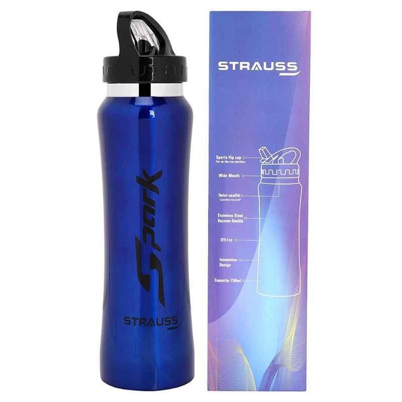 Strauss Steel 750ml Blue Water Bottle, ST-1492