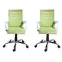 Regent Boom Net & Metal White & Green Chair with Modle Handle (Pack of 2)
