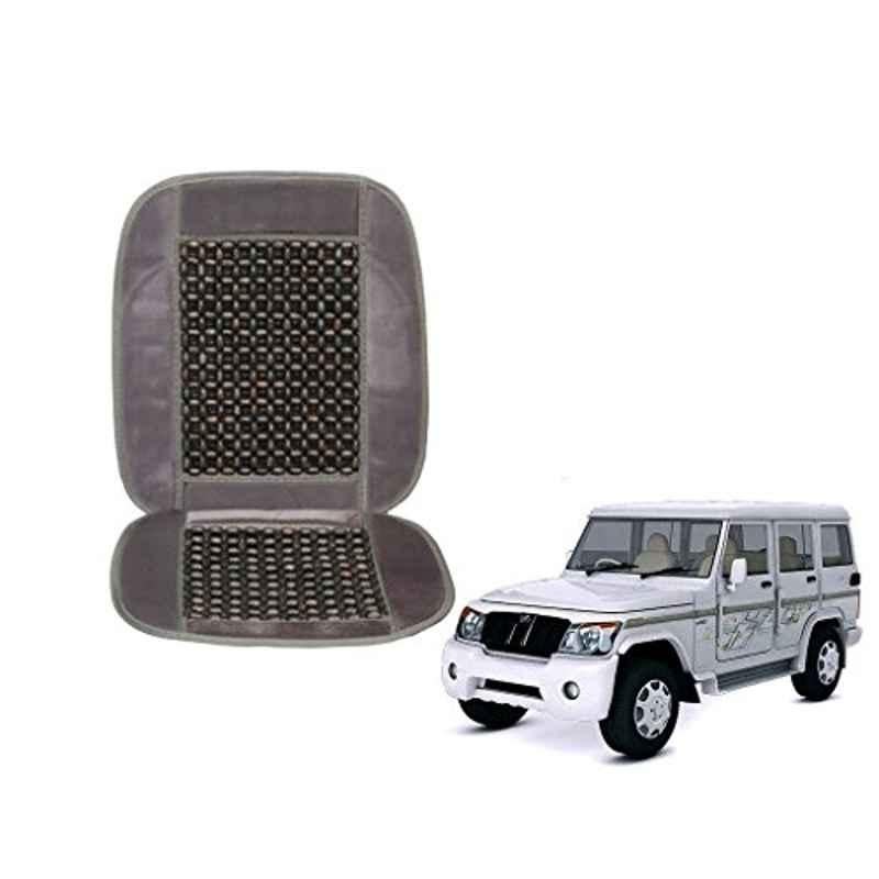 Kozdiko Wooden Beads Car Seat Cushion with Velvet Border for Mahindra Bolero XL