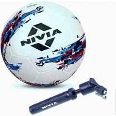 Nivia Standard White Storm Football with Ball Pump, Size: 5