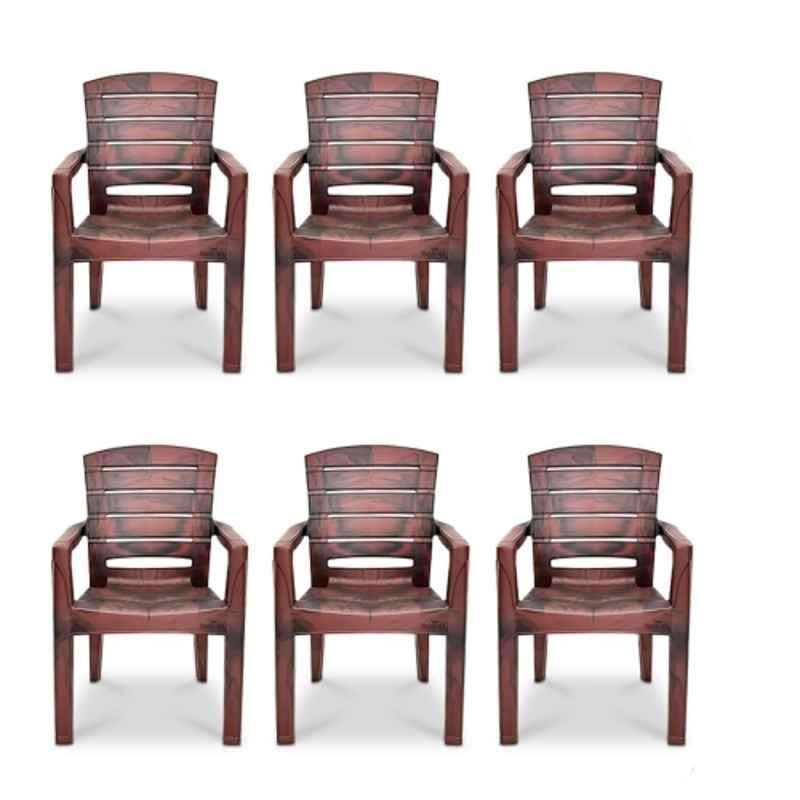 Maharaja Singham101 580x620x880mm Plastic Copper Heavy Duty Armrest Chair (Pack of 6)