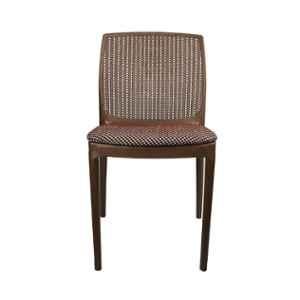 Diya Beeta Brown Solid Back Cushion Plastic Chair without Arm
