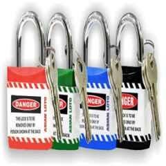 Asian Loto Red, Green, Blue & Black Regular Shackle Jacket Padlock, ALC-LPR-RGBK (Pack of 4)