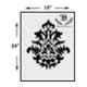 Kayra Decor 16x24 inch PVC Damask Wall Design Stencil, KHS366
