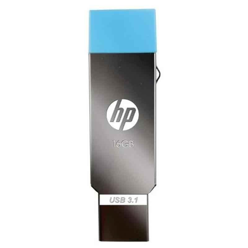 HP X302 16GB USB 2.0 Silver & Blue Pen Drive