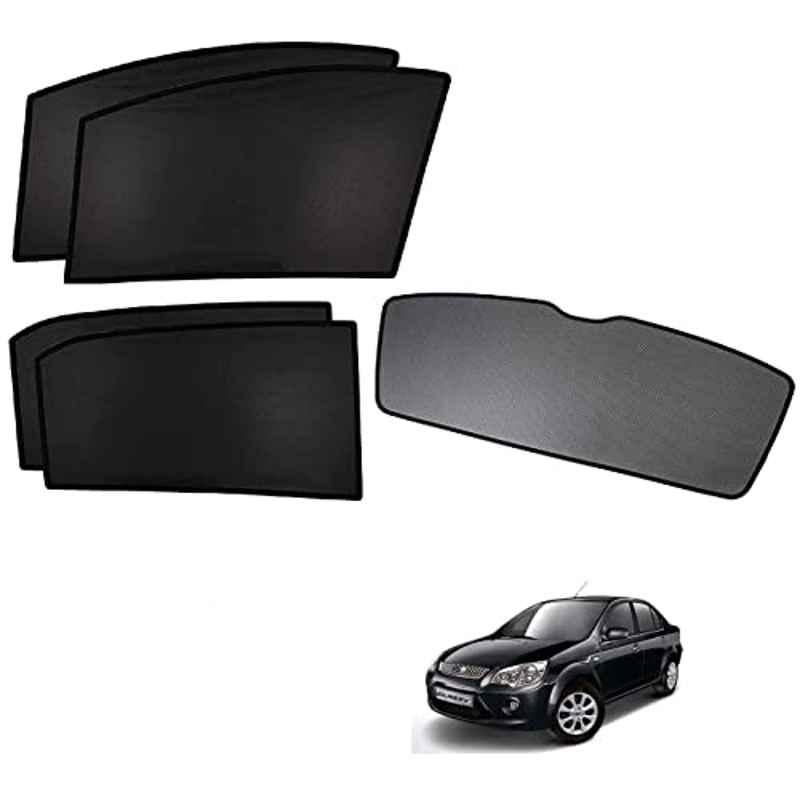Kozdiko 5 Pcs Polyester Black Non Magnetic Window & Rear Sun Shades Set for Ford Fiesta Classic