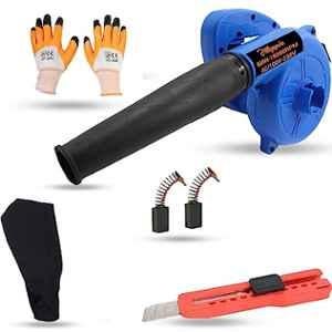 Hillgrove 800W Plastic Blue Electric Air Blower with Carbon Brushes, Gloves & Utility Knife, HGCM1098