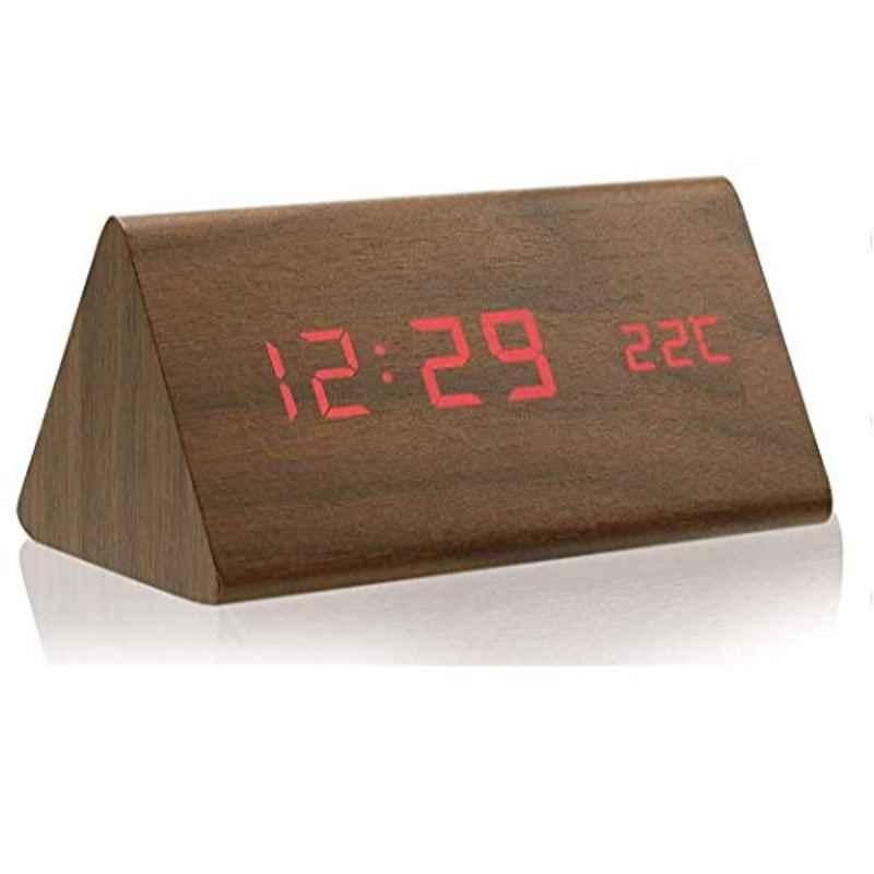 Rubik Wood Red Alarm Clock, RWDTDACBRRE-1