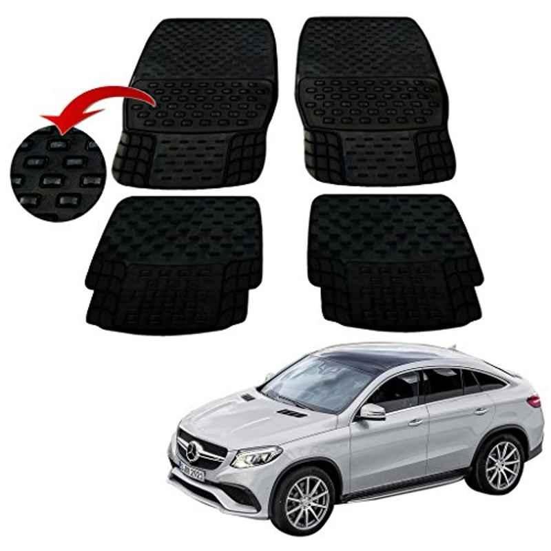 Kozdiko 4 Pcs PVC & Rubber Black Car Floor Mat Set for Mercedes Benz A-Class