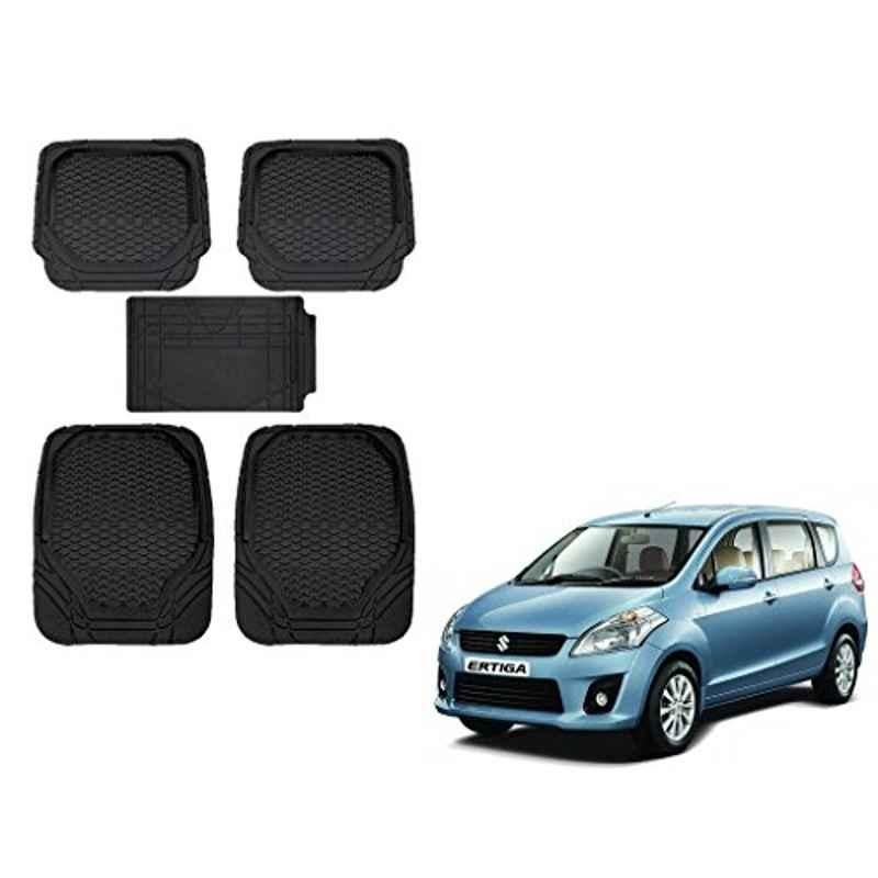 Kozdiko 8855TW 5 Pcs Rubber Black Rubber Car Mat Set for Maruti Ertiga