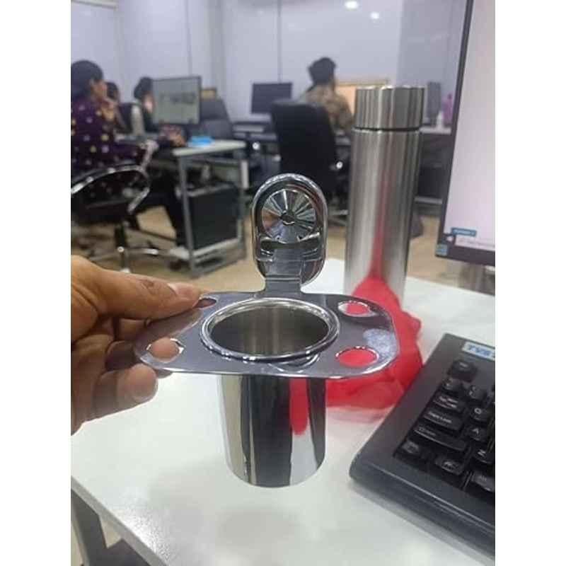 Plantex Tumbler Holder for Bathroom/Toothbrush Holder/Toothpaste Holder/Bathroom Accessories Chrome