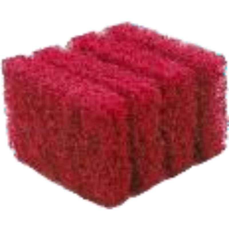2.5x3.7 inch Red Thick Scourer Pad (Pack of 6)